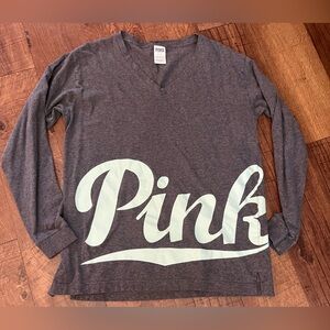 PINK by Victoria’s Secret LS long sleeve shirt Sz medium v-neck